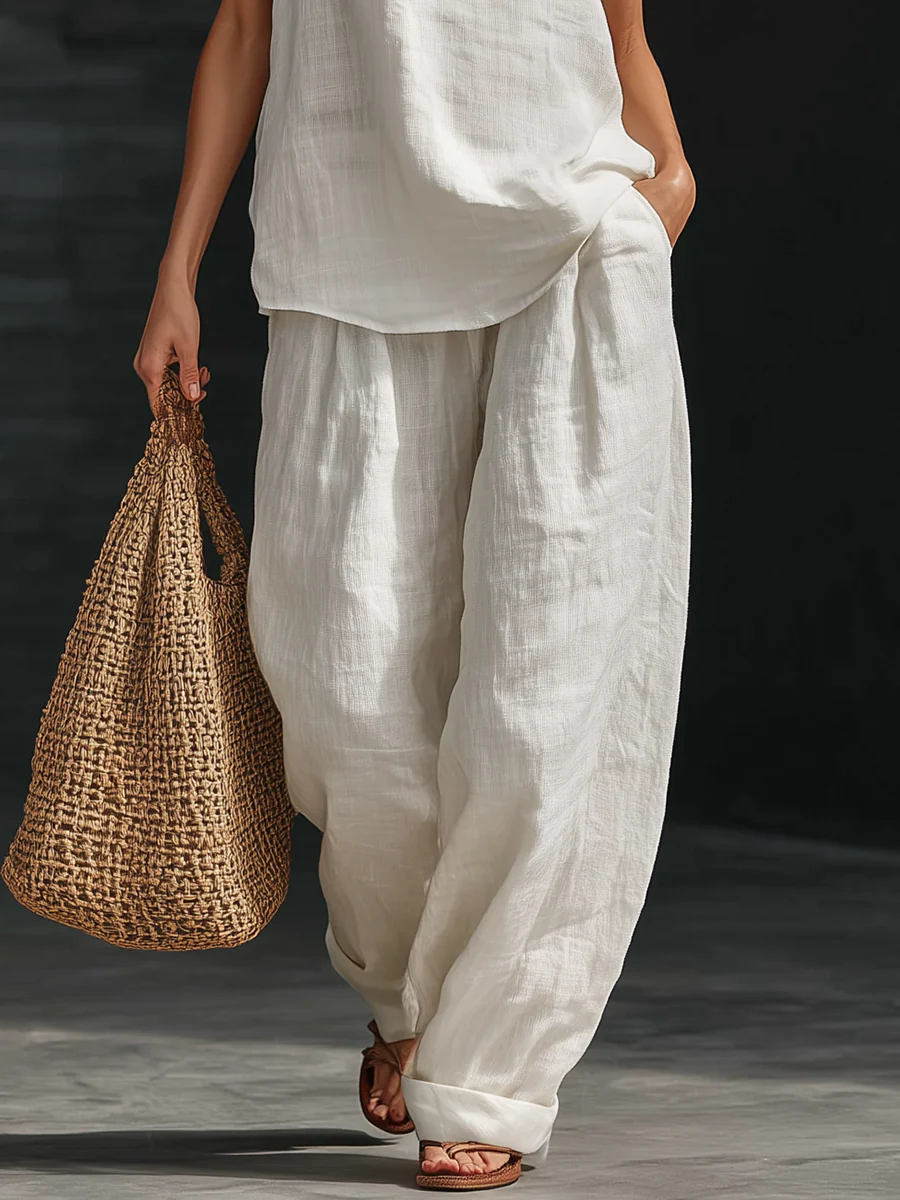 Zoe | Sleeveless Set with Wide-Cut Pants