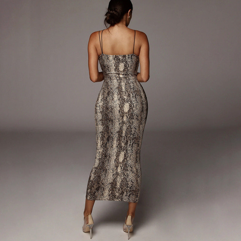 Leopard Print Asymmetrical Bodycon Dress