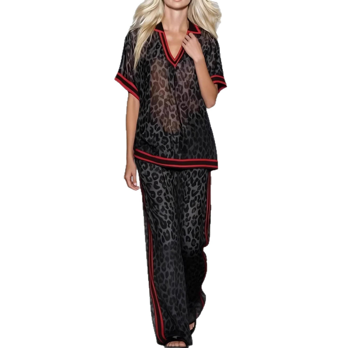 Leopard Sheer Palazzo Suit