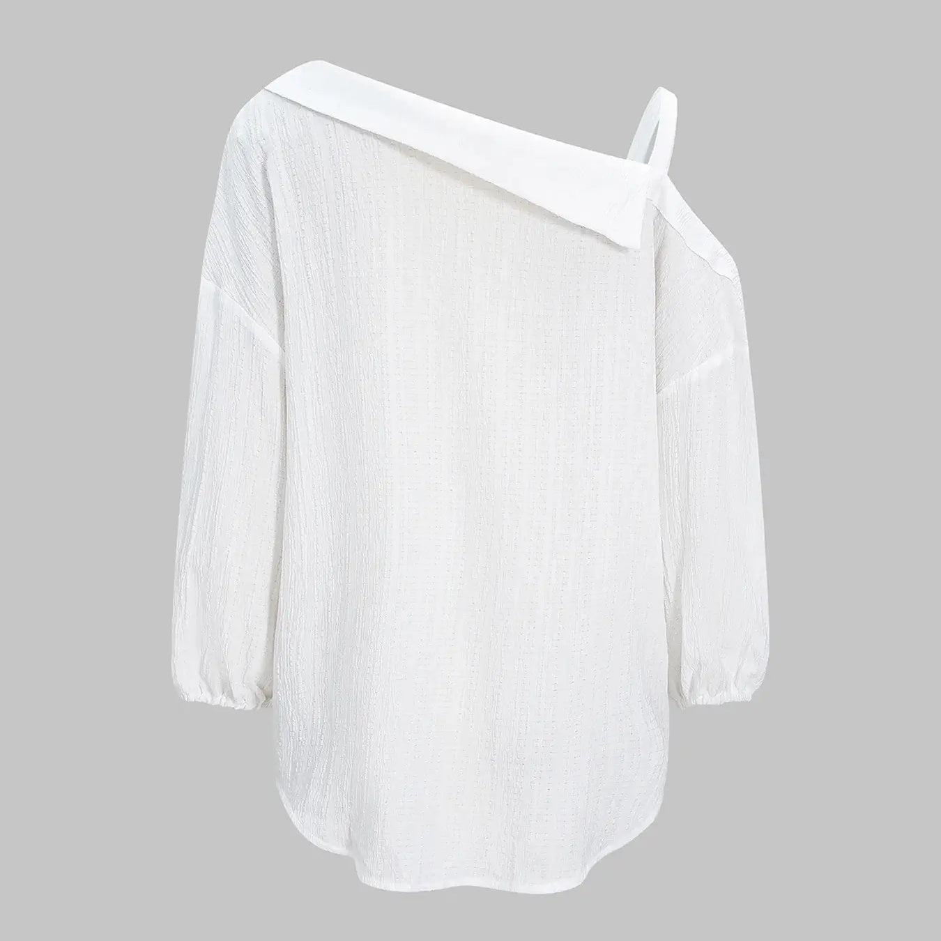 Victoria Asymmetric Cold Shoulder Textured Blouse