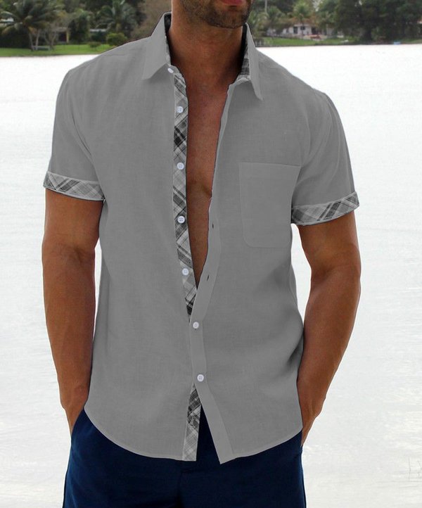 Marcos Plaid Collar Button Shirt