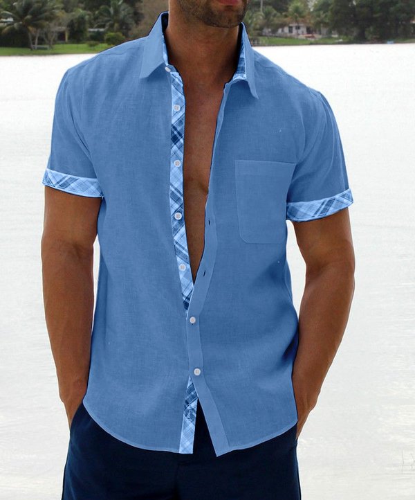 Marcos Plaid Collar Button Shirt