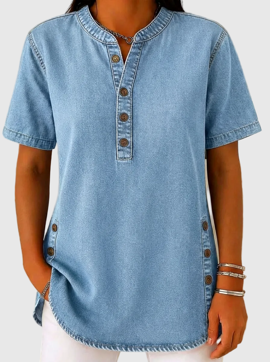 Aria | Loose Fit Denim Blouse