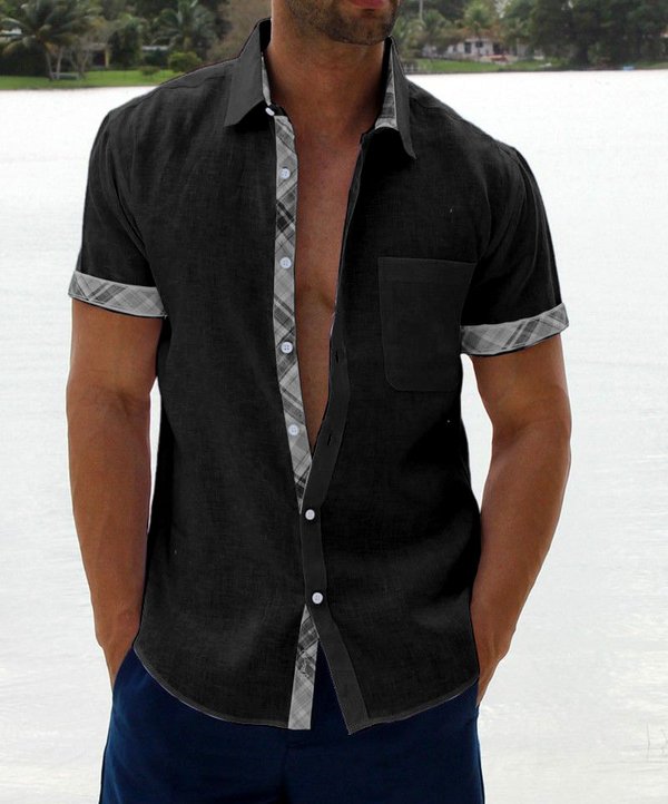 Marcos Plaid Collar Button Shirt