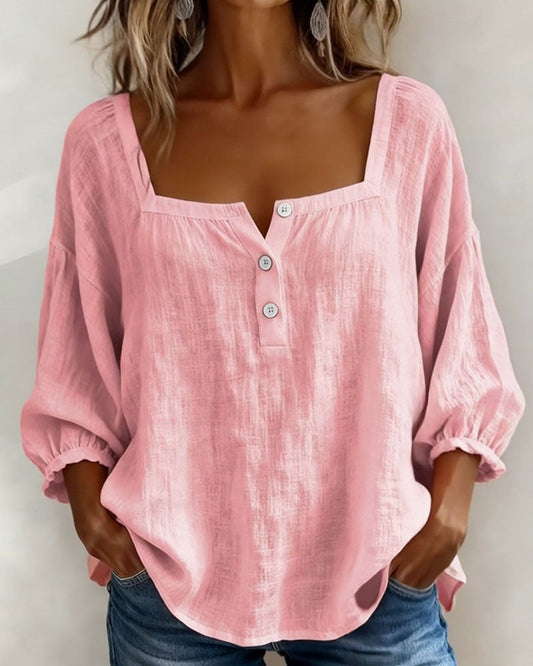 Elise | Square Neck Long Sleeve Blouse