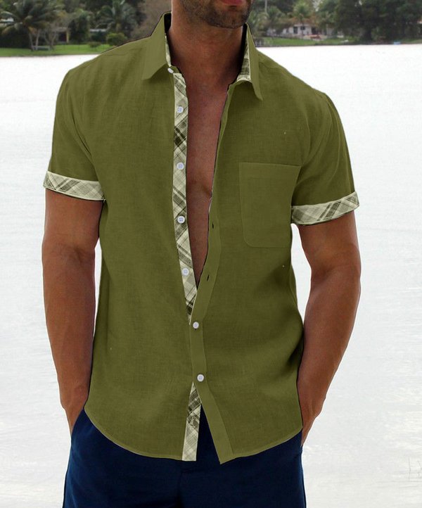 Marcos Plaid Collar Button Shirt