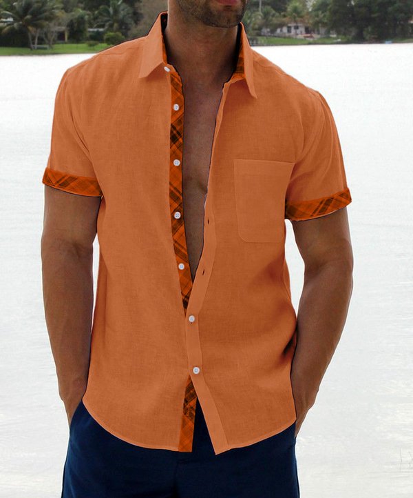 Marcos Plaid Collar Button Shirt
