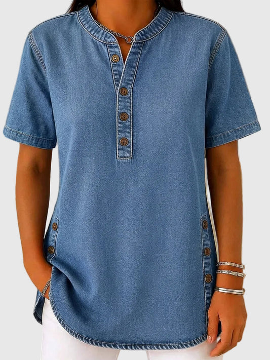 Aria | Loose Fit Denim Blouse
