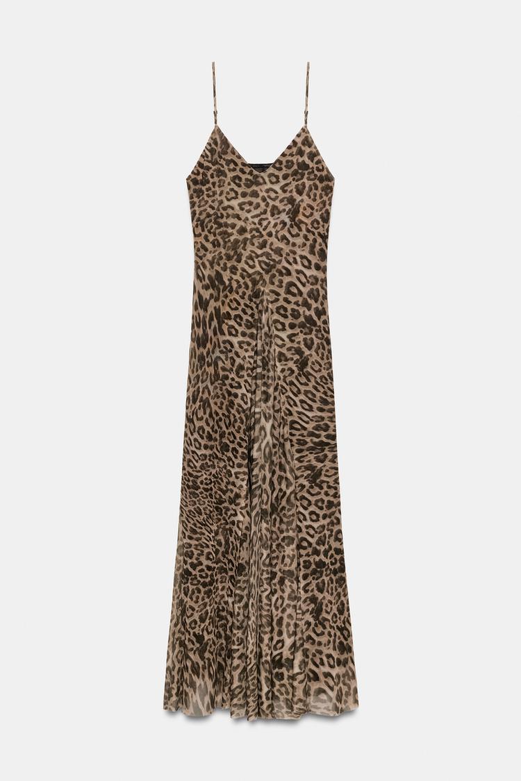 Eve Leopard Satin Slip Maxi