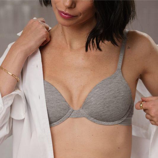 Supima Cotton Lift Up Bra Heather Grey