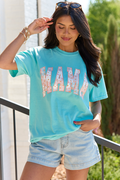 Mama Block Multi Daisy Mint Comfort Colors Graphic Tee