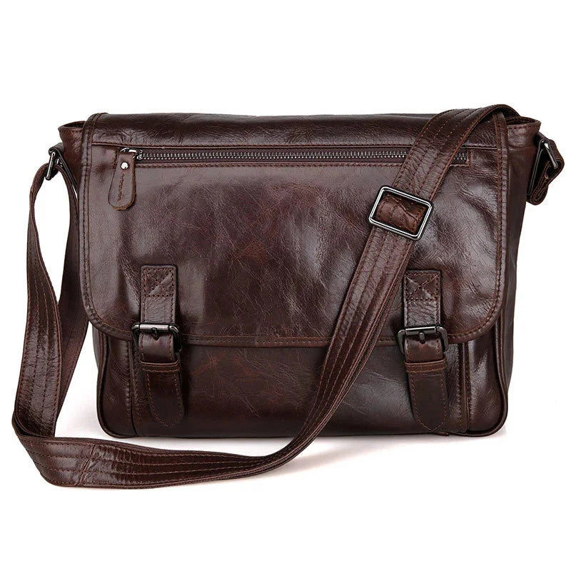 Leon Leather Messenger Bag