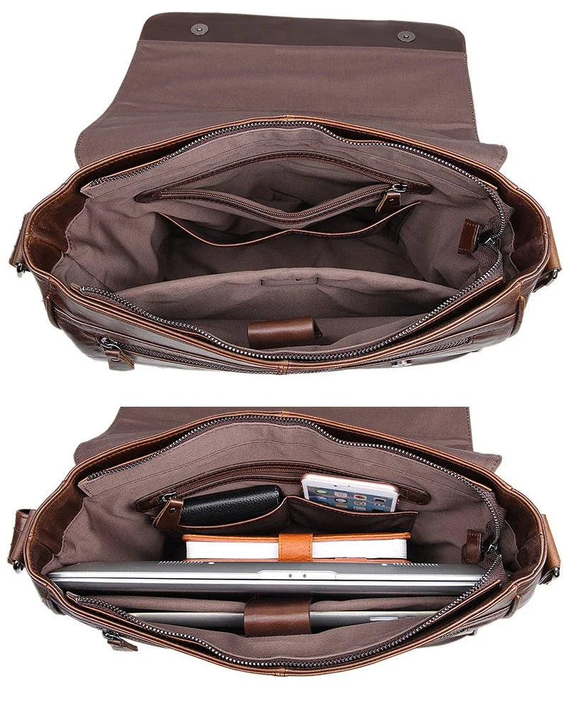 Leon Leather Messenger Bag