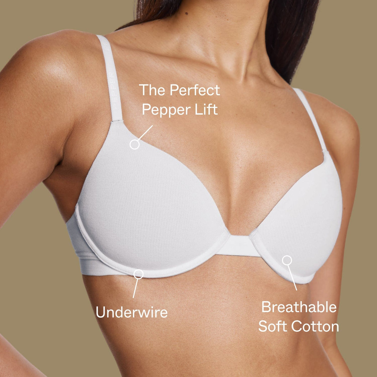 Supima Cotton Lift Up Bra Heather Grey