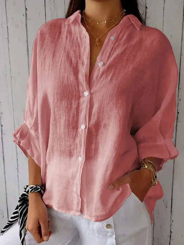 Stylish Women Blouse With V Neckline And Bow