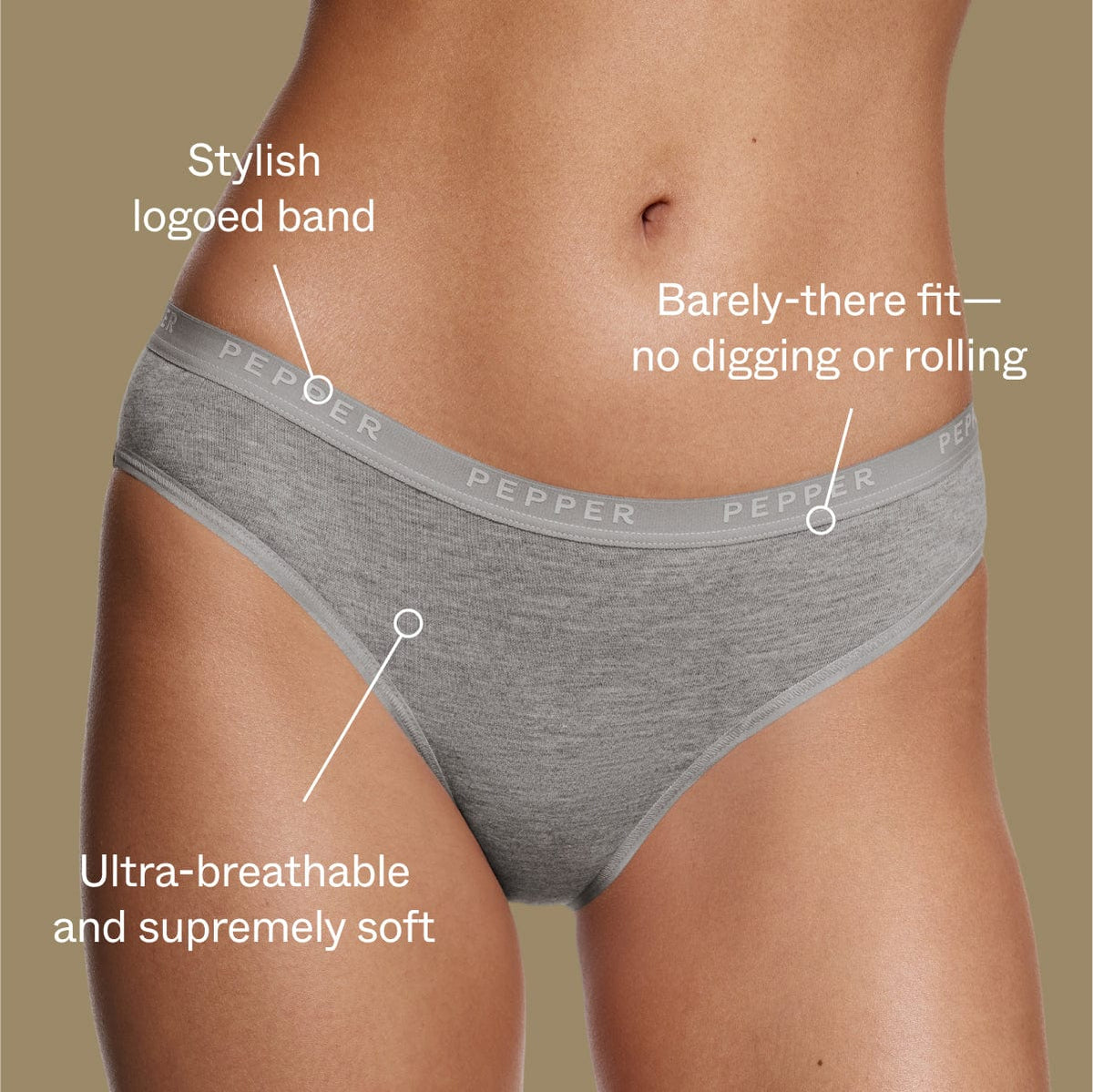 Supima Cotton Bikini Heather Grey
