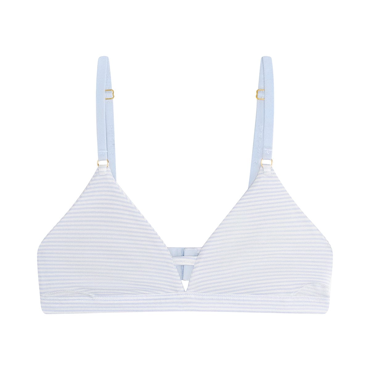 Supima Cotton Wirefree Bra Powder Blue Stripe