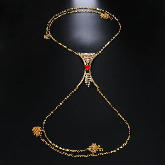 Heart Crystal Chest Chain