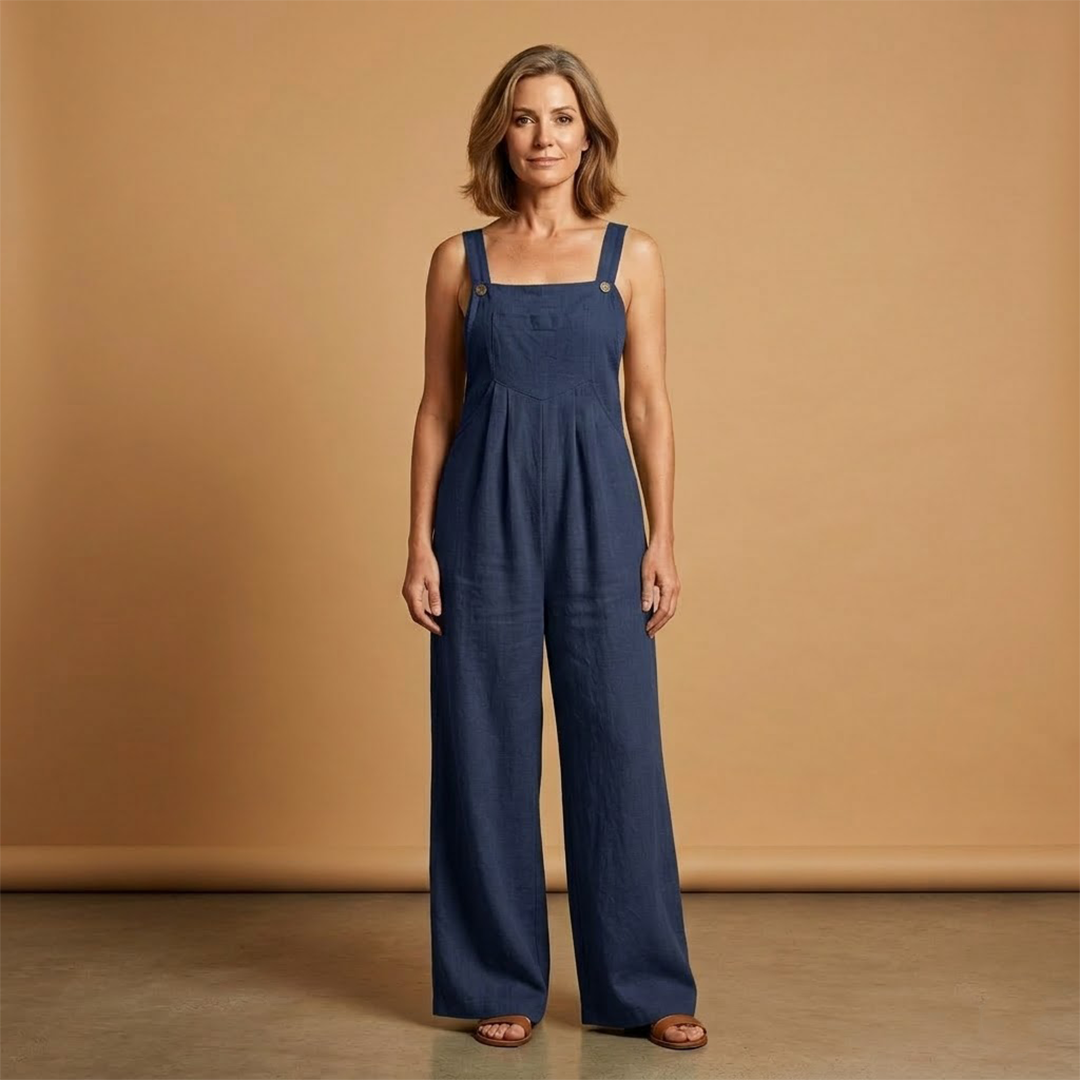 Women's Jumpsuit with Adjustable Straps and Side Pockets