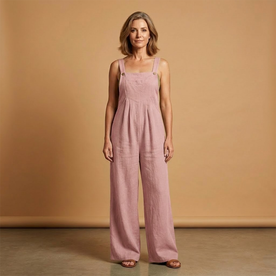 Women's Jumpsuit with Adjustable Straps and Side Pockets