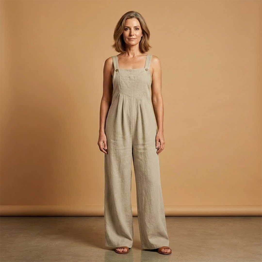 Women's Jumpsuit with Adjustable Straps and Side Pockets