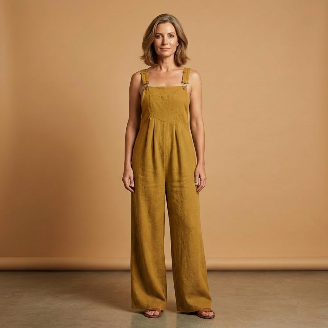 Women's Jumpsuit with Adjustable Straps and Side Pockets