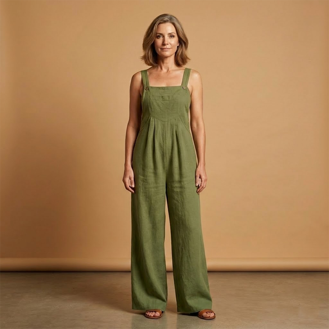 Women's Jumpsuit with Adjustable Straps and Side Pockets