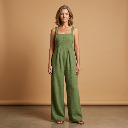 Women's Jumpsuit with Adjustable Straps and Side Pockets