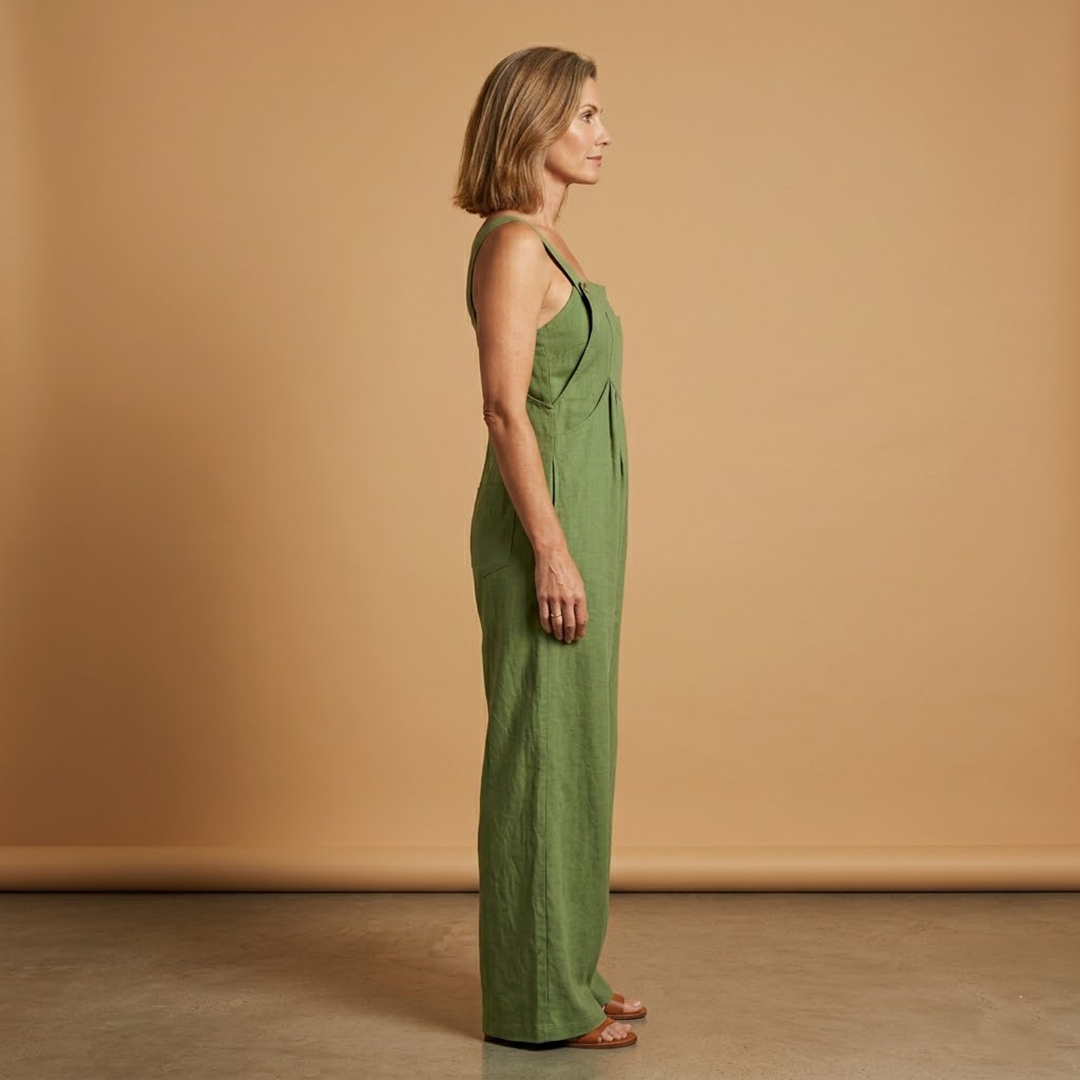 Women's Jumpsuit with Adjustable Straps and Side Pockets