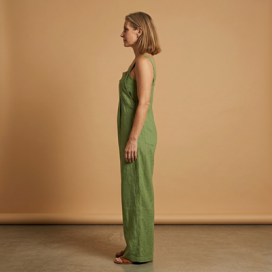 Women's Jumpsuit with Adjustable Straps and Side Pockets