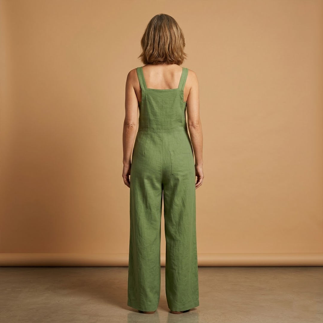 Women's Jumpsuit with Adjustable Straps and Side Pockets