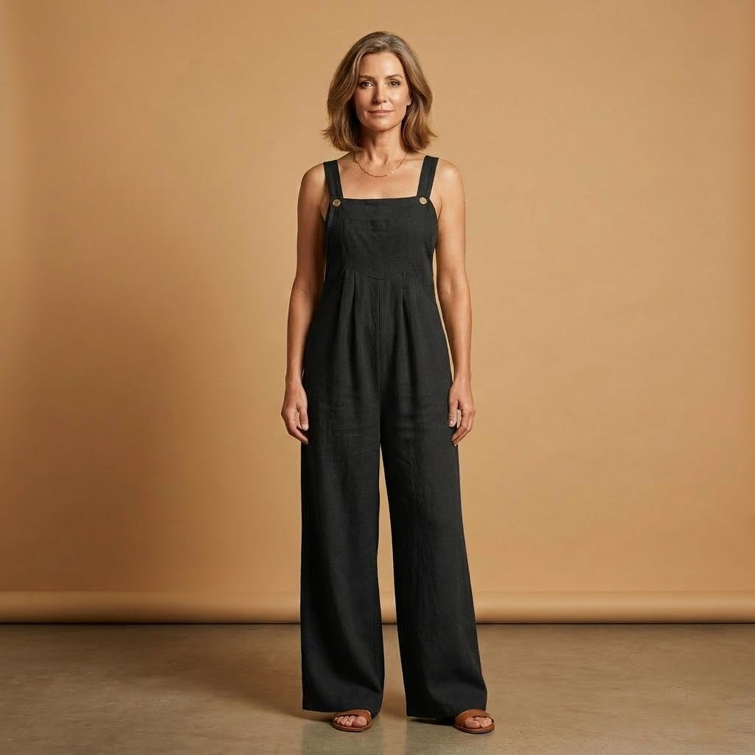 Women's Jumpsuit with Adjustable Straps and Side Pockets