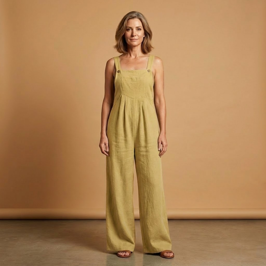 Women's Jumpsuit with Adjustable Straps and Side Pockets