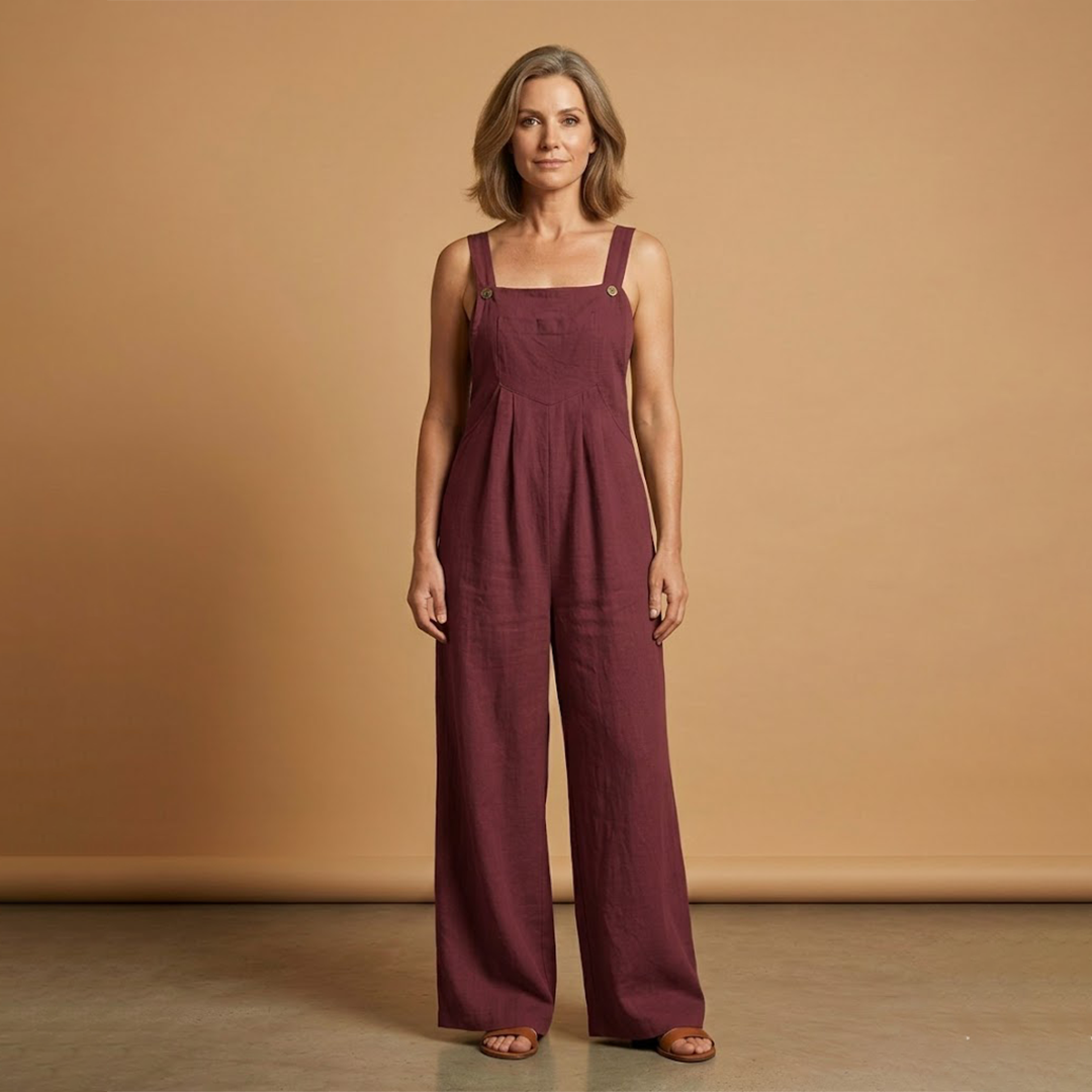 Women's Jumpsuit with Adjustable Straps and Side Pockets