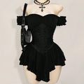 Esther Off-Shoulder Corset Ruffle Mini Dress