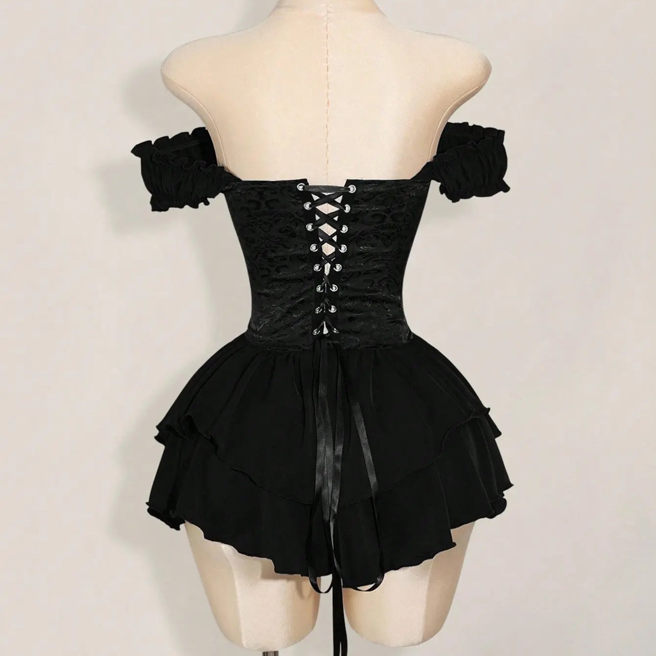 Esther Off-Shoulder Corset Ruffle Mini Dress