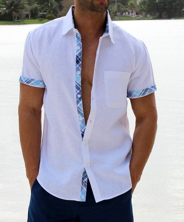 Marcos Plaid Collar Button Shirt