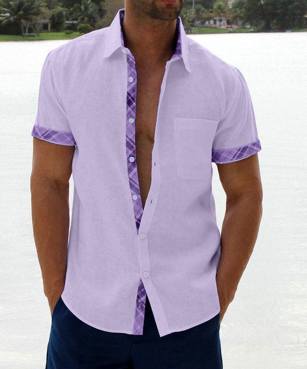 Marcos Plaid Collar Button Shirt