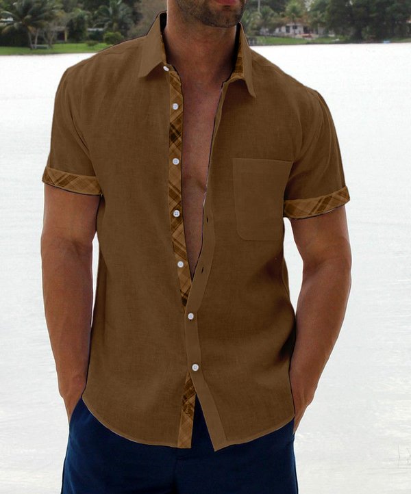 Marcos Plaid Collar Button Shirt