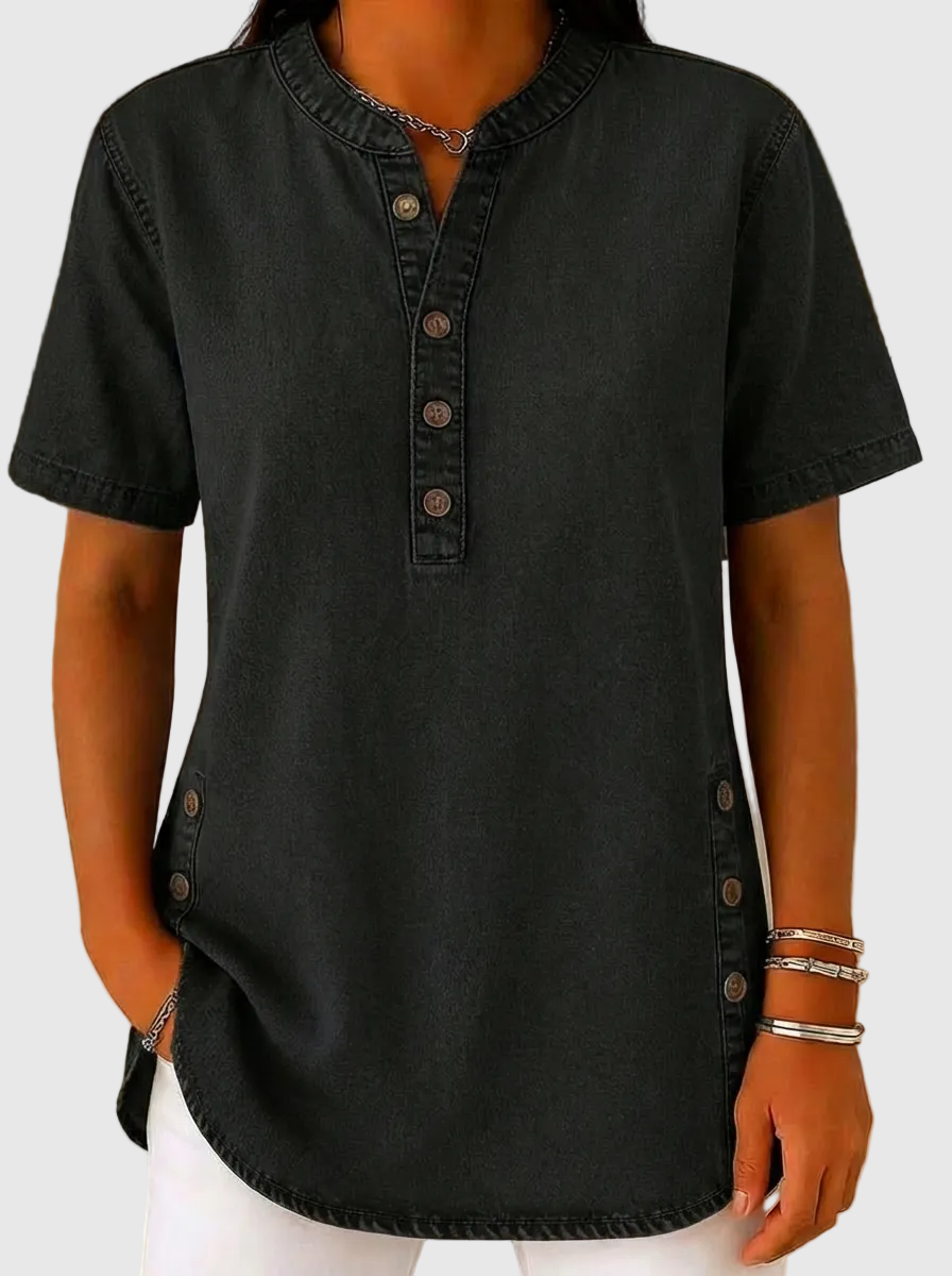 Aria | Loose Fit Denim Blouse