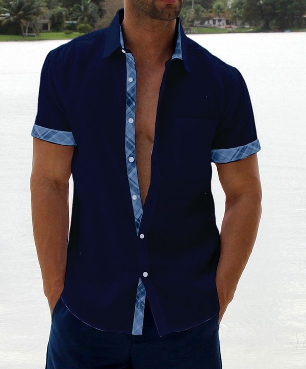 Marcos Plaid Collar Button Shirt