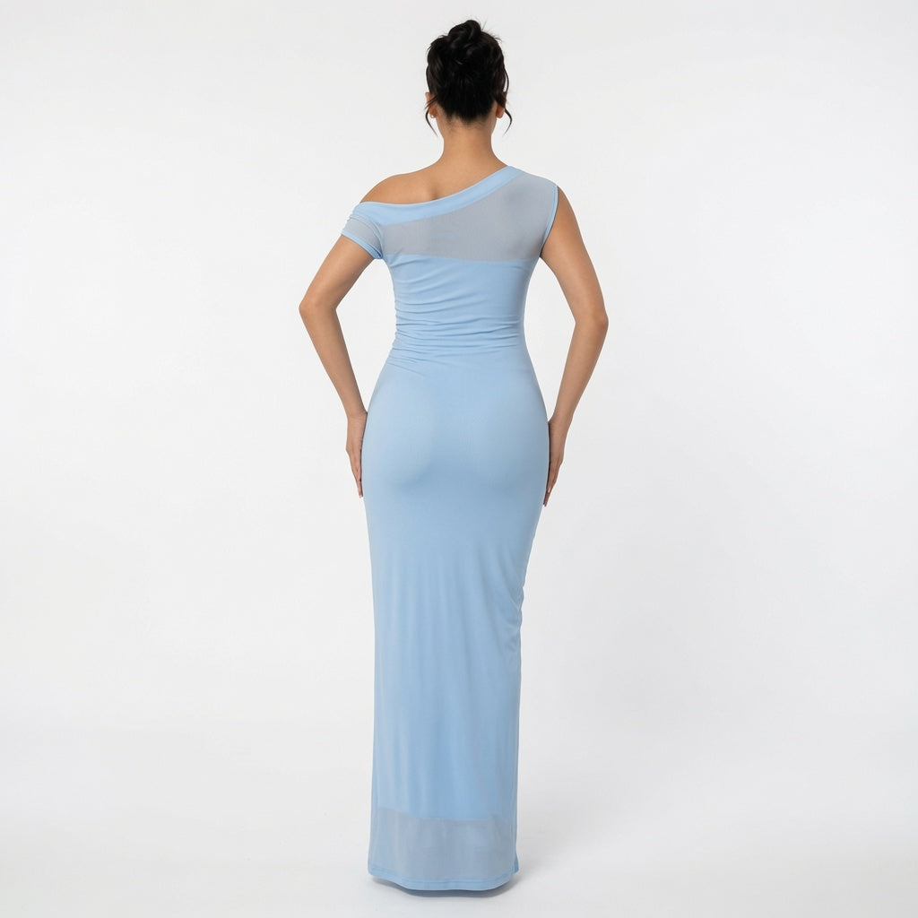 Elizabeth One-Shoulder 3D Floral Lace Maxi Dress