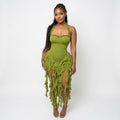 Kayla Fringed Halter Bodycon Mini