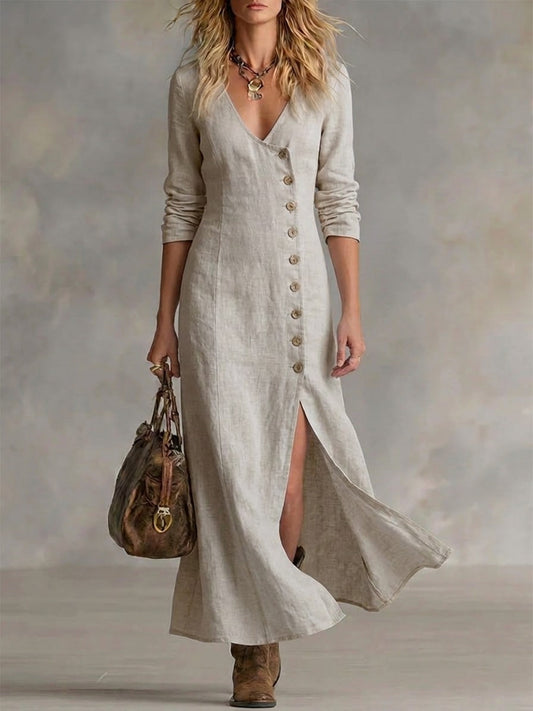 Elara | Button Maxi Dress