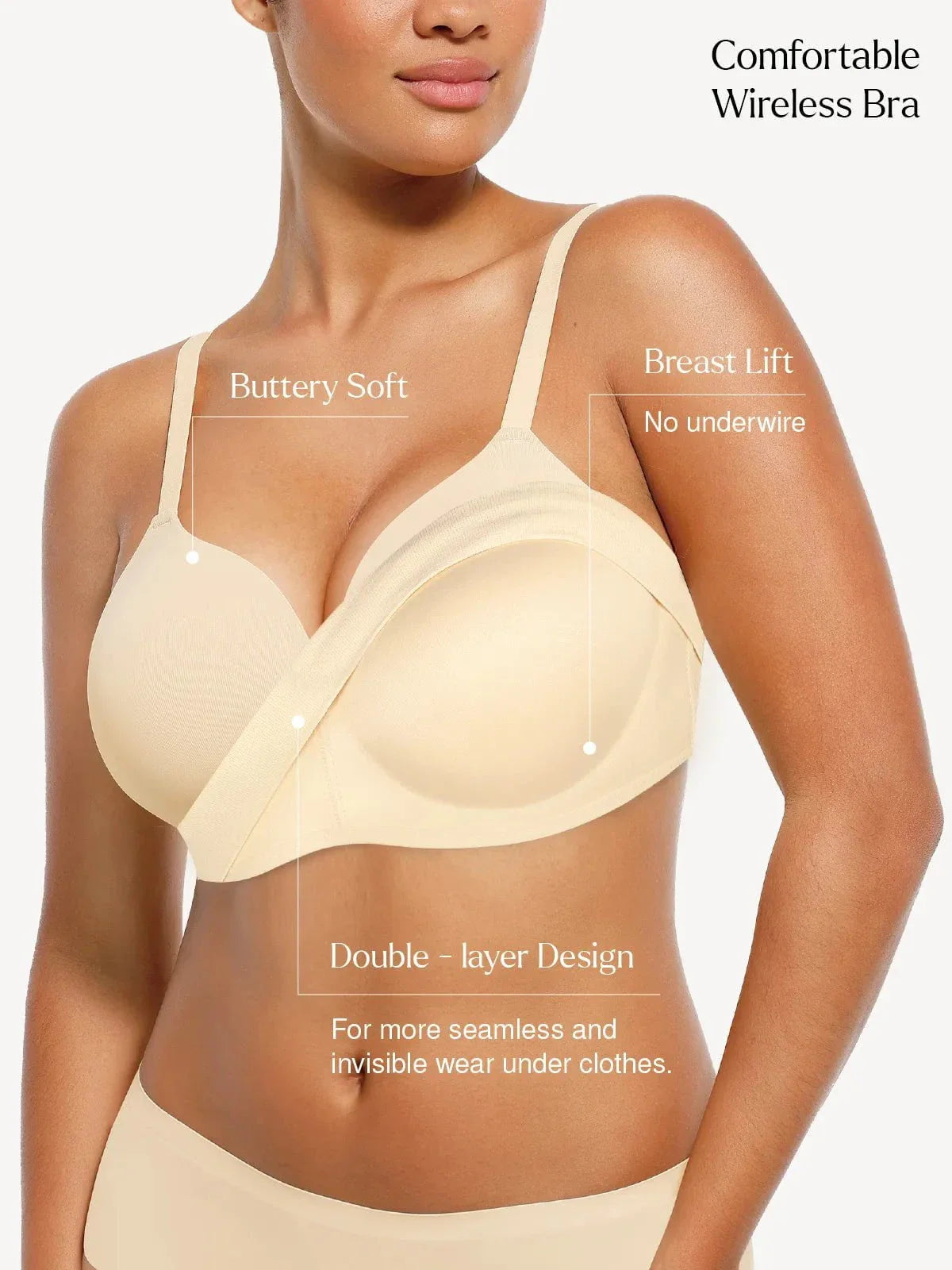 ContourLift Seamless Wireless Shaping Push Up Bra