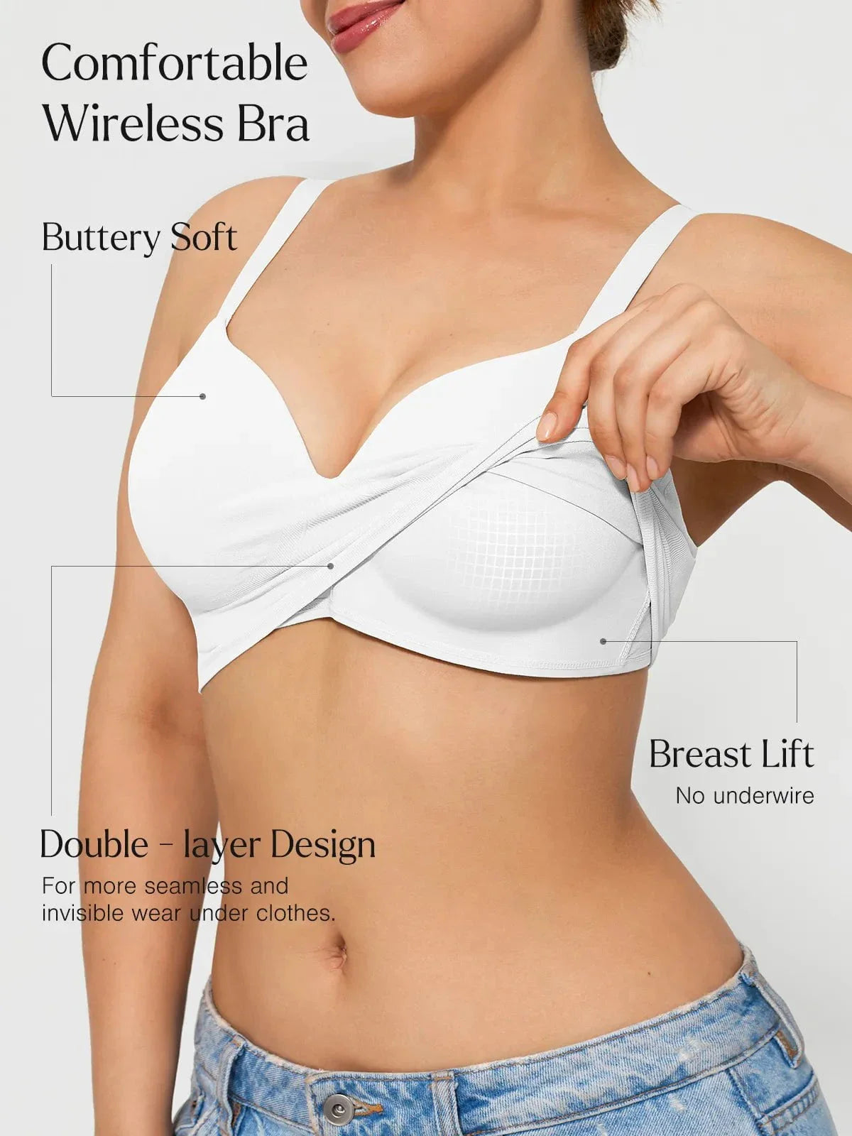 ContourLift Seamless Wireless Shaping Push Up Bra