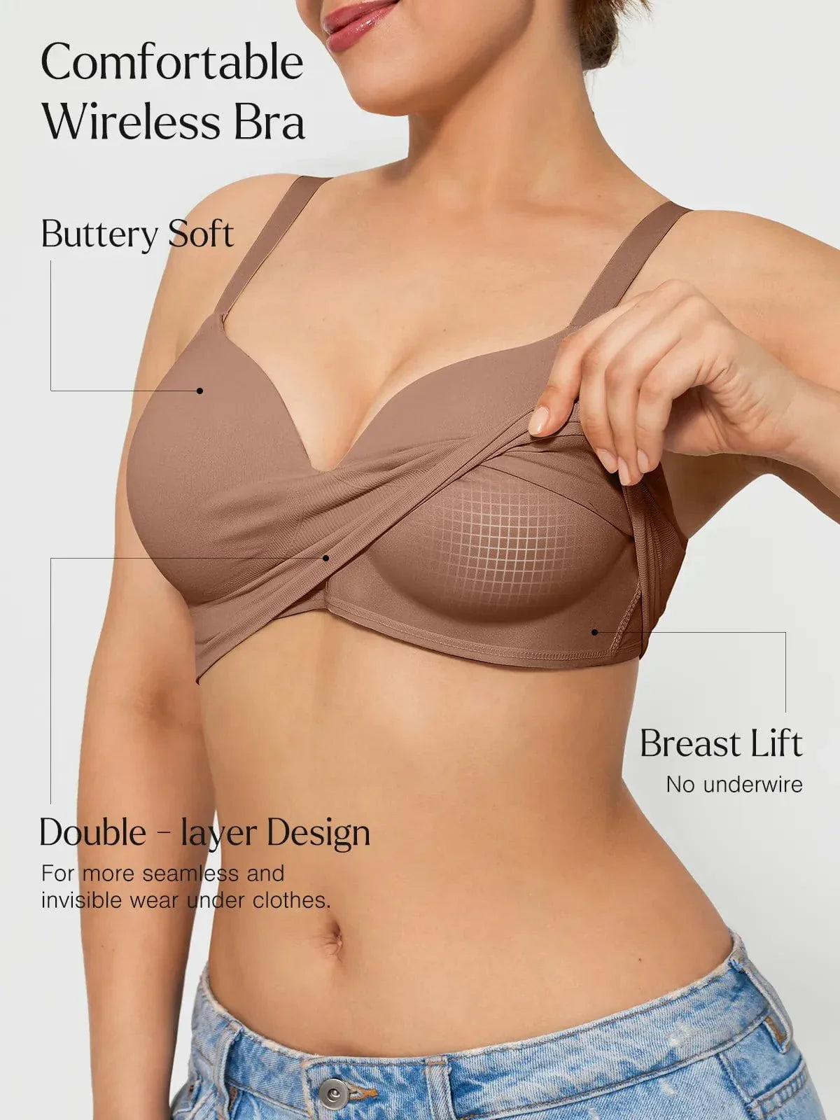 ContourLift Seamless Wireless Shaping Push Up Bra