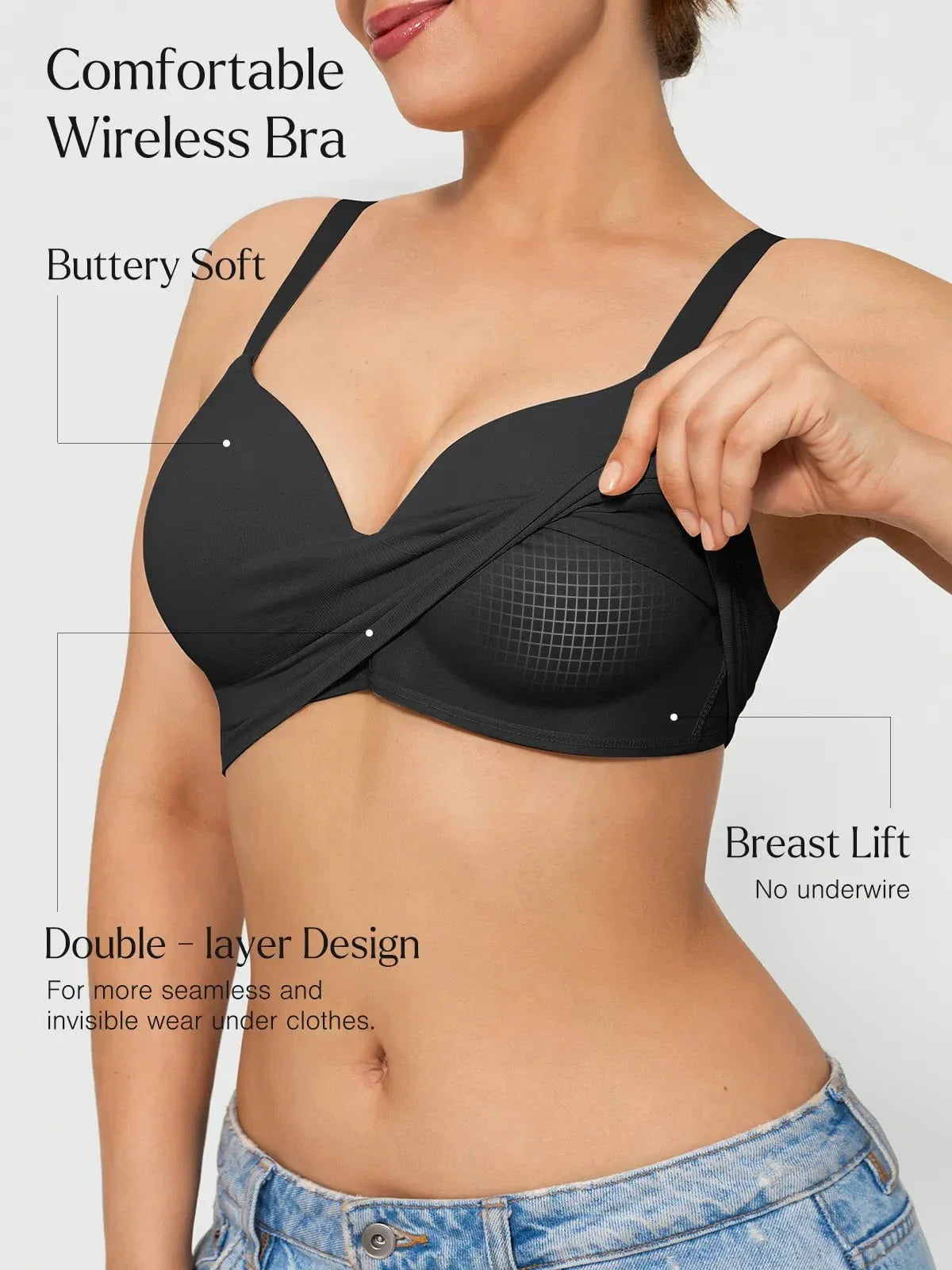 ContourLift Seamless Wireless Shaping Push Up Bra