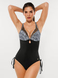Mesh Inset Tie-Side Sculpting One-Piece Swimsuit