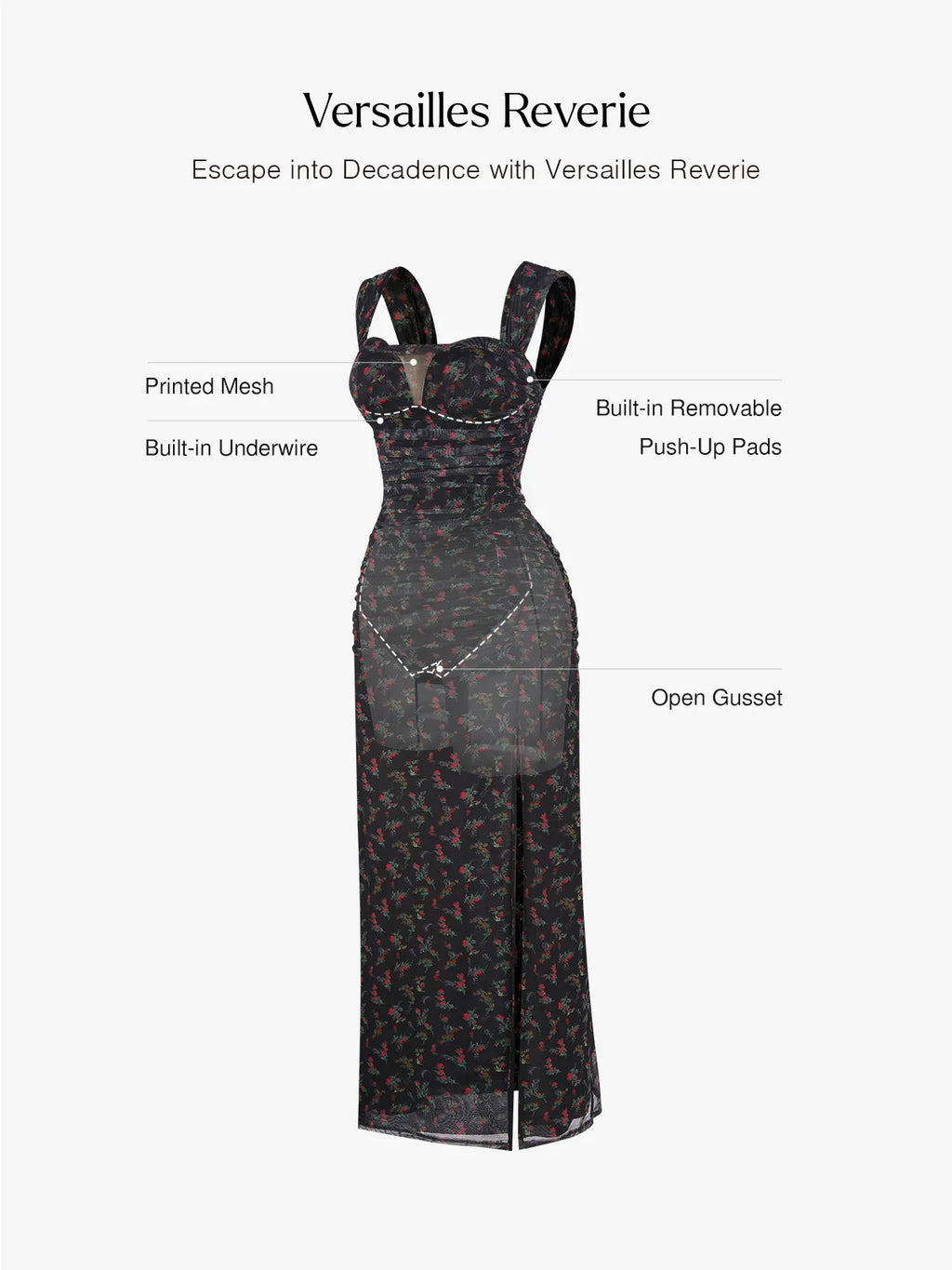 Off-The-Shoulder Sculpting Floral Print Maxi Dress